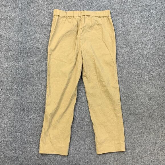 Theory Pants Womens 00 Honey Linen Blend Basic Pull On Capri Stretch Eco Crunch - Picture 7 of 12